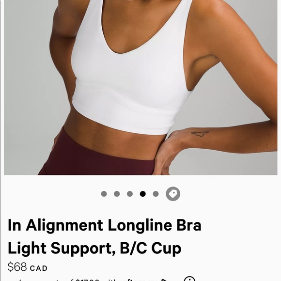 💙 LULULEMON. - BNWOT In Alignment Longline - Size 2, Ocean Air - Picture 5 of 7